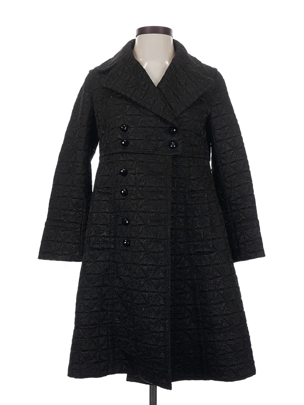 *Marc by Marc Jacobs Black Quilted A-Line Double-Breasted Coat